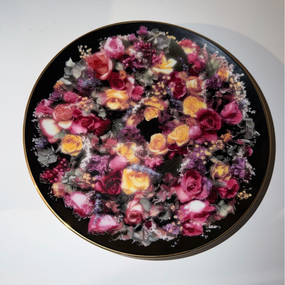 Edwin M Knowles China Plate Craftsman Ship Fragile Decoration Decor Clean Floral